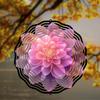 Vibrant Pink for Lotus Flower Wind Chime - Durable Metal, Battery-Free Outdoor Hanging Decor for Patio, Lawn & Garden, with Soothing Tones