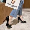 Korean Version Patent Leather Sexy Women's Shoes Fashion Pointed Tip Thin Heel Temperament High Heels Fairy Style Simple Single Shoes Female 663-1