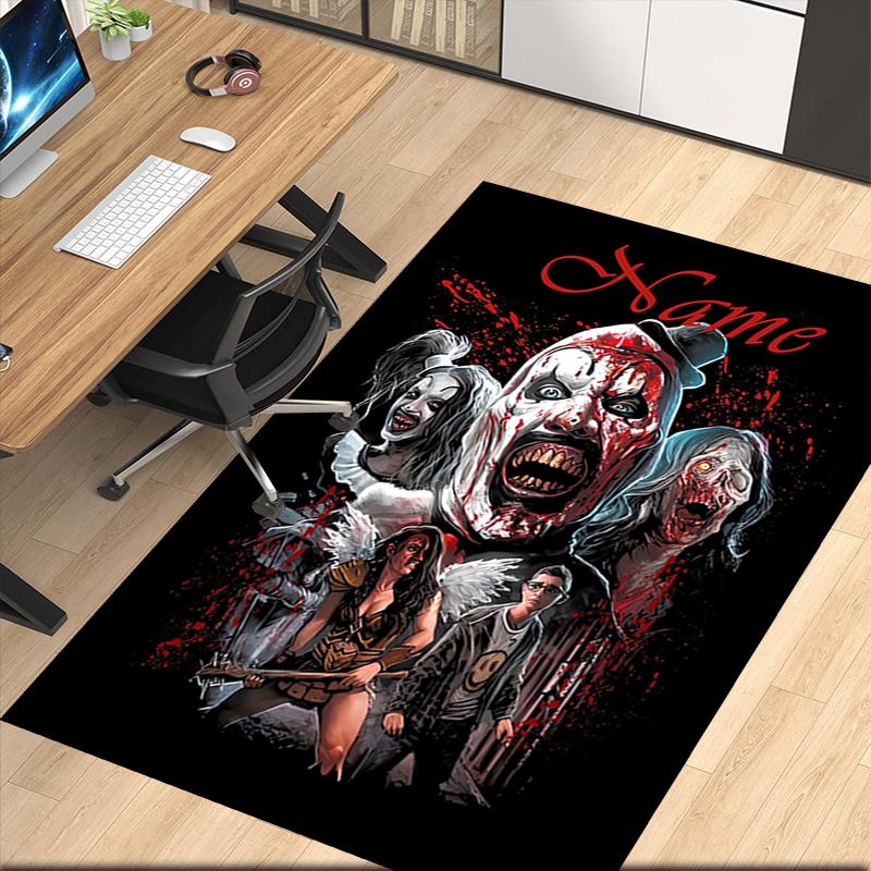 Custom Name Halloween horror Printed Carpet, for Office Chair Living Room Bedroom Kitchen Room Decor Gifts.