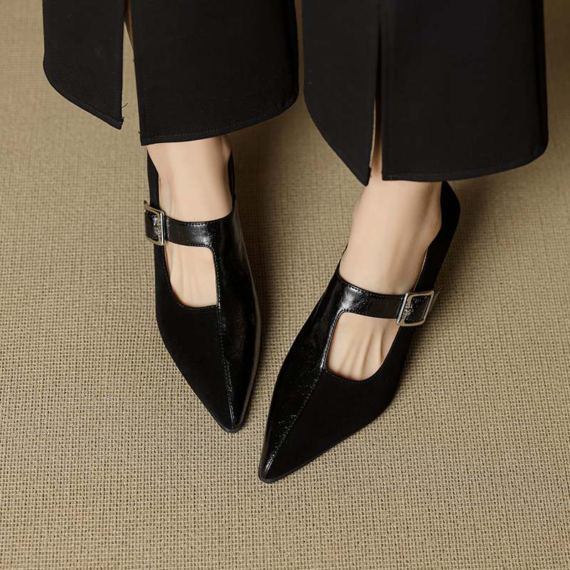 Krazing Pot Натуральная кожа Острый носок Размер 40 Шпилька Высокий каблук Металлическая пряжка Модные Гладиаторы Осенние туфли-лодочки