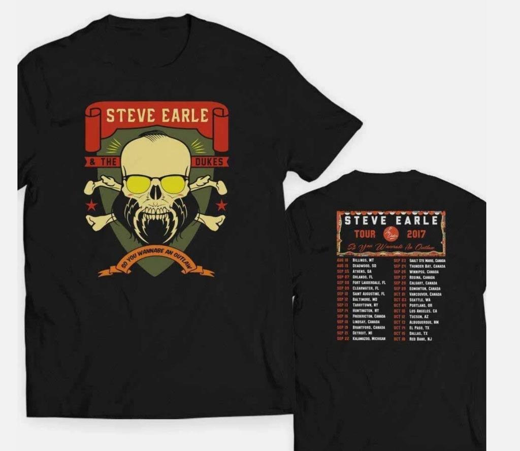The Dukes Tour 2 sides Steve Earle Shirt Classic Black Unisex S-5XL