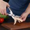 Stainless Steel Multifunctional Kitchen Scissors: Cut Chicken, Fish, Meat, and Seafood with Ease.