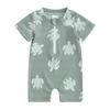 Kids Boys Summer Swimsuit Casual Turtle Print Short Sleeve Zipper Jumpsuit Swimwear Beachwear Bathing Suit