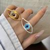 Geometric Demon Eye Rings Hollow Gothic Rings Retro Blue Eye Finger Buckle Women