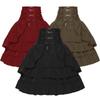Victorian Style Women's Dress – Solid Color, Double Layer, High Waist, Renaissance Retro Skirt.
