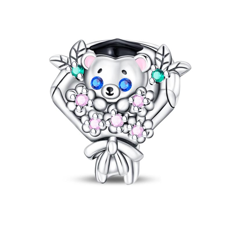 Copper Color Graduation Certificate Bachelor'S Hat Graduation Series Charms Beads Fit Pan Original Bracelets Diy Jewelry