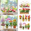Window Decals Spring Garden Design Double-Sided Visibility Electrostatic Adsorption Glass Sticker Home Shop Window Decoration