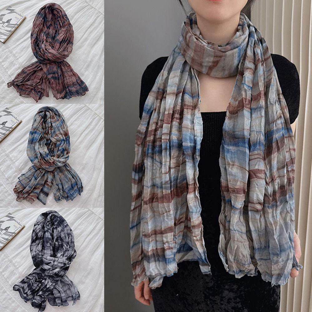 Folded Warm Scarf Cotton Neckerchief New Silk Scarf Autumn Winter