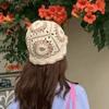 Fleece thread Flower Sun Hat Hollow Bucket Hat Casual Knitted Fisherman Hat  Student