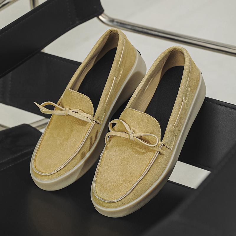 Модные мужские повседневные туфли из замшевой кожи, дышащие слипоны, лоферы для отдыха на открытом воздухе, новые удобные мокасины, летние дизайнерские мужские лоферы