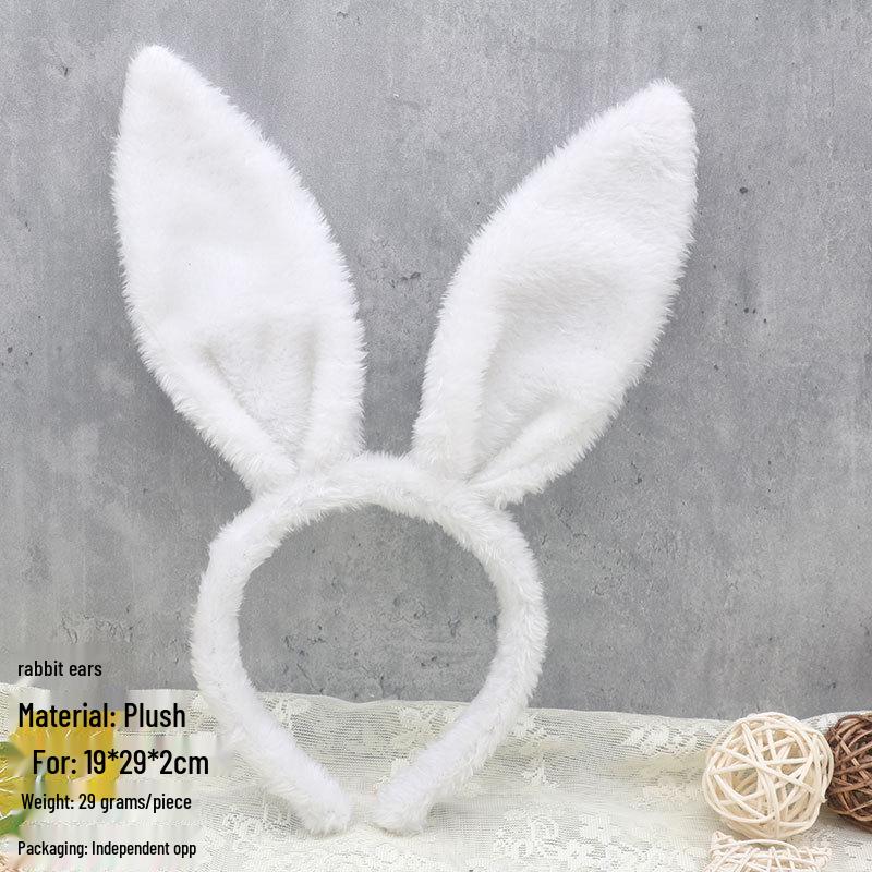 Плюшевый ободок с кроличьими ушками для Пасхи и Хэллоуина - Детский и взрослый костюм для вечеринки.