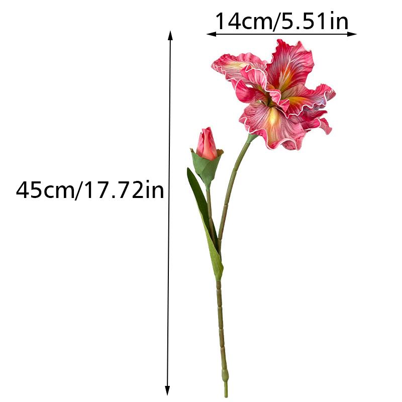 1шт 2-головчатые цветы ириса для вечеринки, свадьбы, декоративные искусственные орхидеи каттлеи, украшения для дома, искусственные цветы, шелковые цветы 45 см