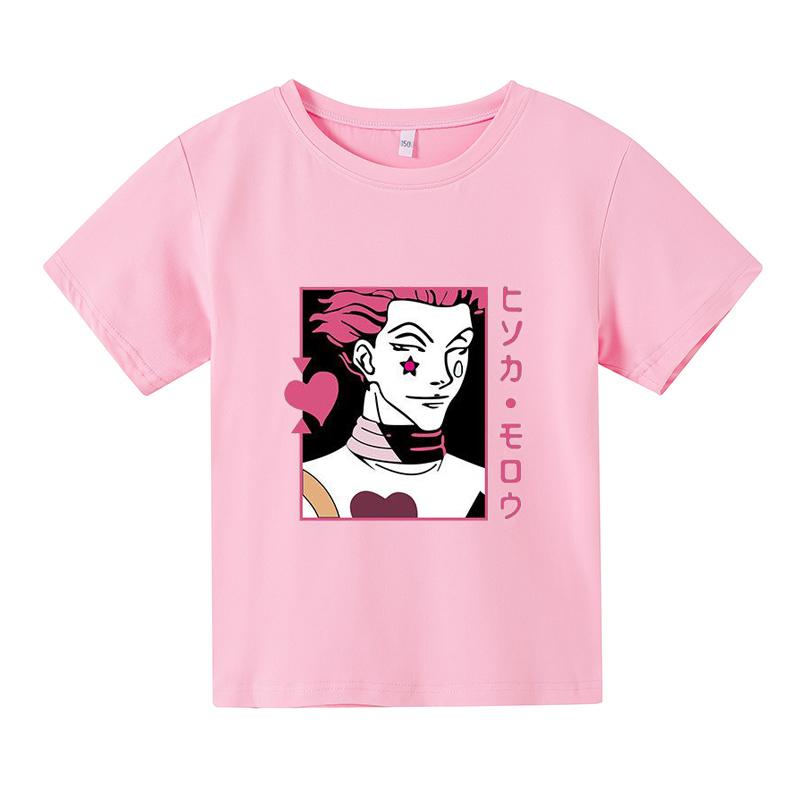 Футболка Hunter X для мальчиков, хлопковая футболка Awesome с предварительной усадкой, с круглым вырезом, с короткими рукавами, детская футболка Hisoka Morow, аниме HxHTee Merch