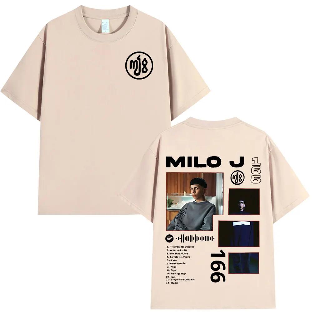 Футболка с графическим принтом альбома рэпера Milo J 166 Мужская Женская Модная Хип-хоп Футболка Хлопковая Оверсайз С коротким рукавом Топы Уличная одежда