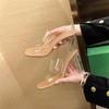 Fashion Summer Women Pumps Sandals PVC Jelly Slippers Open Toe High Heels Women Transparent Perspex Slippers Shoes Heel Clear Sandals