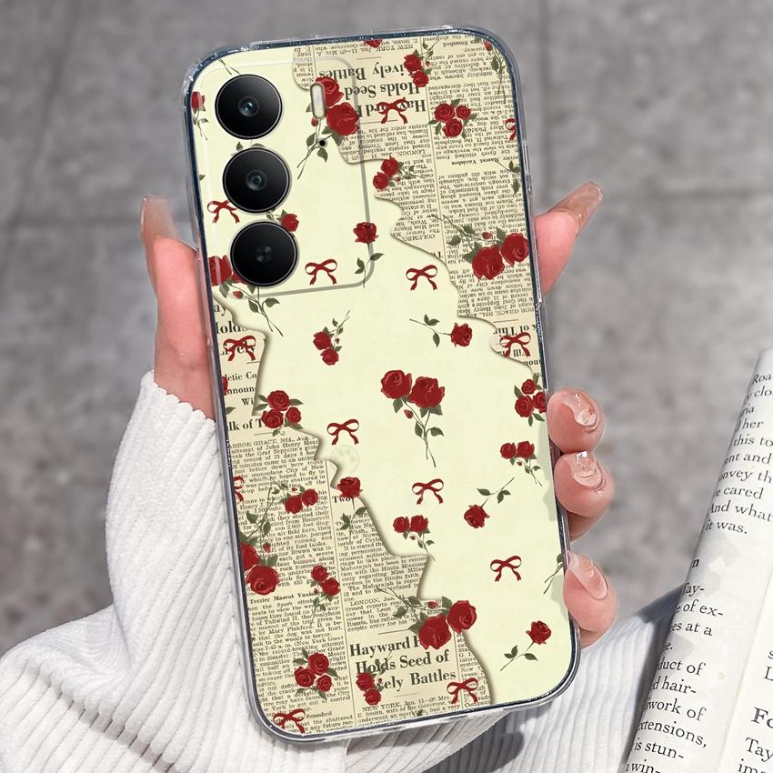 Для Oppo Realme C75 C75x C71 C67 C63 C55 C35 C33 C21Y C20 C15 Прозрачные чехлы для телефона Очаровательные кошачьи узоры Защитная пленка Пылезащитный чехол Для корпуса Oppo