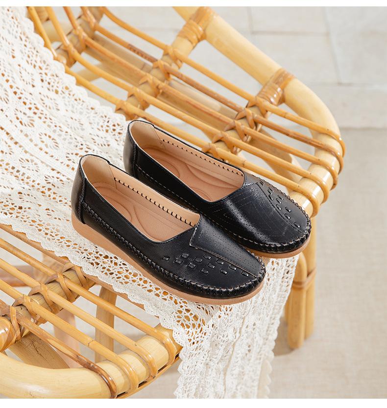 Модные женские балетки-лоферы из кожи, белые туфли для работы медсестры, удобные модные туфли медсестры с круглым носком