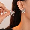 Vintage Butterfly Earrings Rhinestone Ear Studs Luxury Women Jewelry Accessory  Party