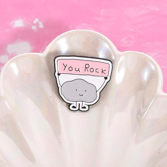 YOU ROCK Inspirational Cloud Brooch Zinc Alloy Lapel Badge Bag Clothes Decorative Brooch Statement Accessory