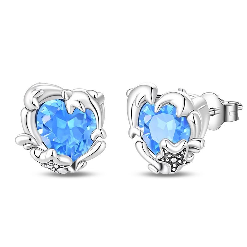 Серьги-кольца из серебра 925 пробы с синим цирконом, ловцом снов, пером, звездой, луной, милым когтем для женщин, тонкие ювелирные изделия в подарок на день рождения