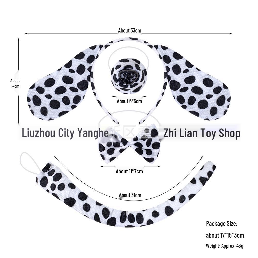 Dalmatian Dog Headband & Tutu Dress Halloween Costume Set for Kids