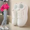 Spring New Korean Style Ins Breathable White Shoes Women's Casual Sneakers Thick Bottom All-Matching Platform Shoes Women's Jg801