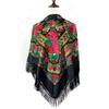 120*120cm New Design Russian Square Scarf Luxury Women Floral Print Ukrainian Fringed Handkerchief Shawls Babushka Head Wraps