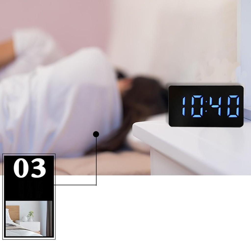 Светодиодный цифровой будильник, ночник, термометр, дисплей, зеркальная лампа, будильник с зарядкой через USB