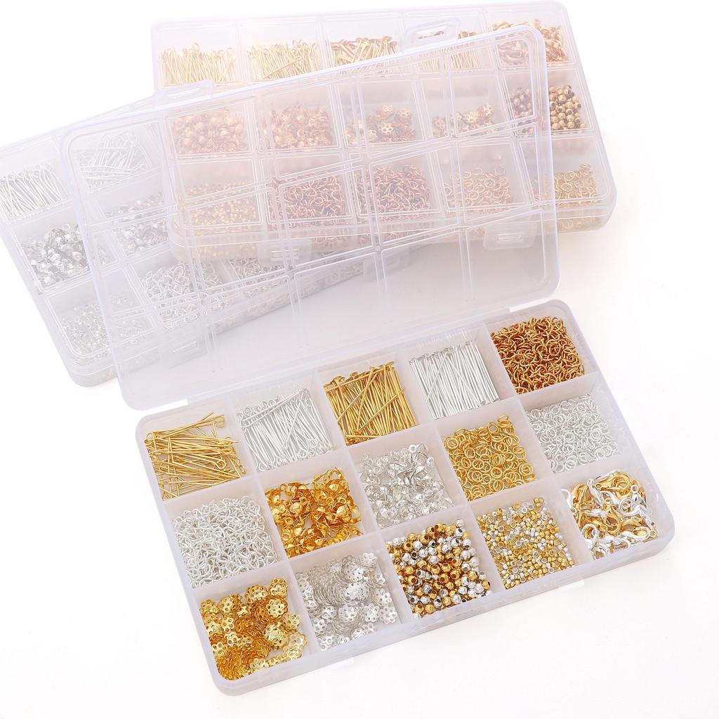 1260Pcs/Box Metal Lobster Clasps Jump Ring Chain Fitting Material Set For DIY Accessories Bracelets Necklaces Jewelry Making