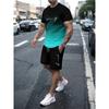 Men's Outfit Summer Short Sleeve T Shirt Set Fashion 2 Piece Sportwear 3D Printed Casual Shorts Sweatshirt Men's Tracksuit