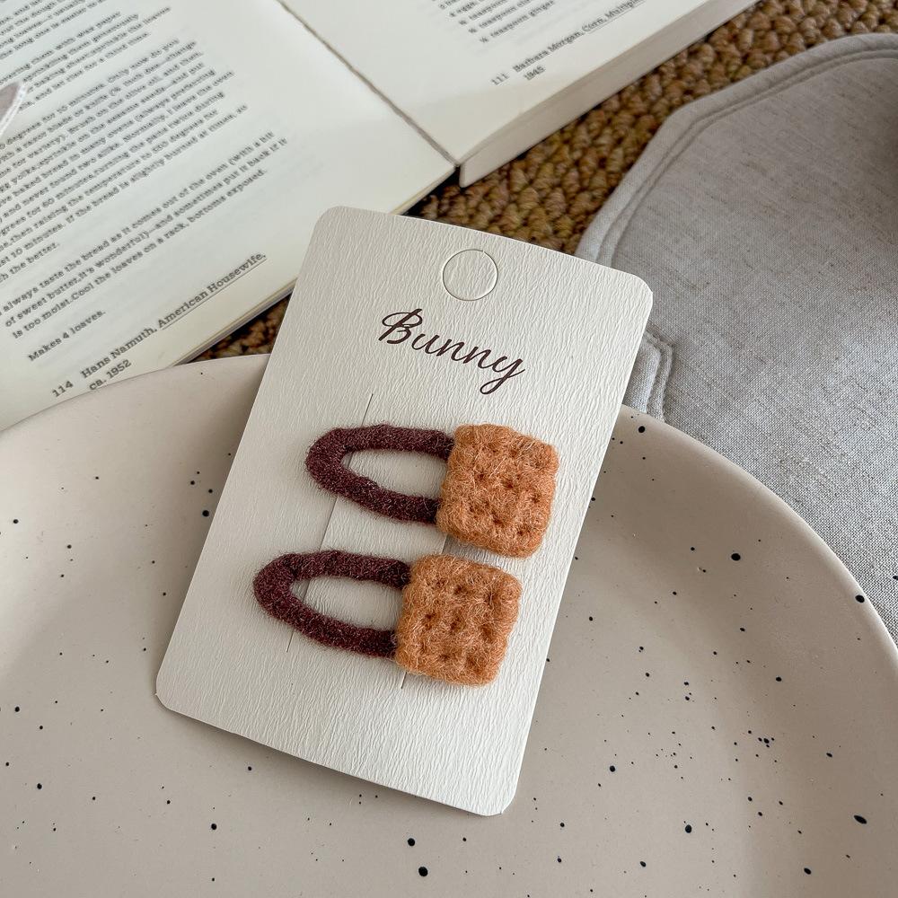 Войлок Мультяшные Ломтики Хлеба Печенье BB Зажим Милый Зажим для Челки Боковой Зажим Заколка для Волос Забавная Заколка Детские Аксессуары для Волос