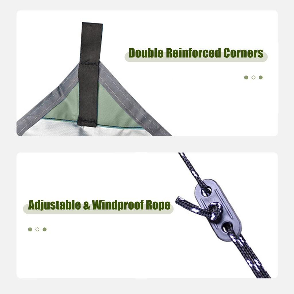 10 X 10 FT Sail Canopy Waterproof Rain Fly Sun Shade UV Resistant Heavy Duty Sand Sunshade With