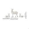 3Pcs Mini Sheep Statue White Lamb Sculpture Lifelike Birthday Gift Desktop Ornament Resin Animal