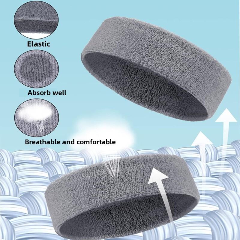 Баскетбольная спортивная повязка на голову, Впитывающая пот эластичная хлопковая повязка на голову, Женские аксессуары для волос, Однотонная повязка на голову, Хлопковый платок.