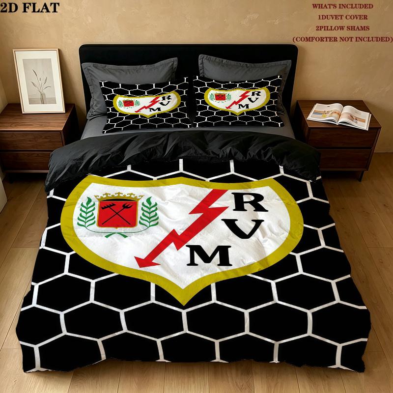 Rayo Vallecano Bedding Quilt Set Quilt Cover Pillowcase Home Decoration Birthday Gift (1 * duvet cover + 2 * pillowcase, without core)