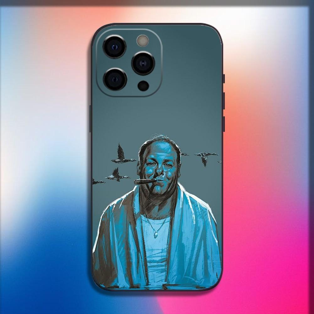 Чехол для телефона-телевизора S-Sopranos для iPhone 16,15,14,13,12,11,Pro,X,XS,Max,XR,Plus,Mini Мягкий черный чехол