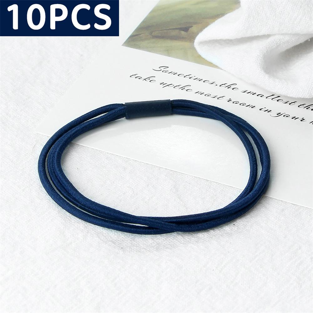 10 шт. Простые многослойные резинки для волос Женские базовые однотонные резинки Аксессуары для волос Повязка-держатель Скранчи Подарок для девочки