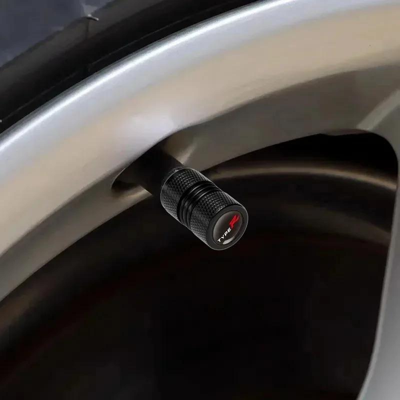 AAAKX1 4Pcs Car TypeR Tire Wheel Valve Caps Tyre Rim Stem Covers For Honda Civic TYPE R CRV HRV Accord Fit Accessories