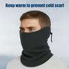 Fleece Neckerchief Scarf Solid Color Adjustable Drawstring Warm Polar Fleece Riding Face Guard Cold Weather Scarf