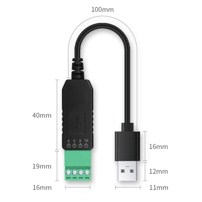 Преобразователь RS485 в USB Кабель последовательного порта Модуль промышленной связи Замена для ПЛК-контроллера