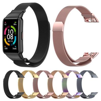 Миланский ремешок для Huawei Honor Band 6, сетчатый ремешок из нержавеющей стали для Huawei Band 6, браслет