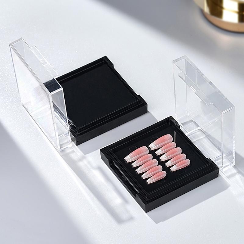 Двухслойный чехол для демонстрации ногтей, прозрачный акриловый чехол для хранения накладных ногтей, многофункциональный контейнер для хранения накладных ногтей