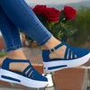 Summer Ladies Slope Heel Sandals Casual Women's Shoes Round Toe Hollow Shoes