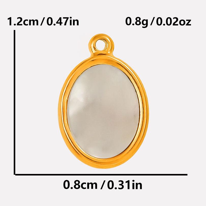 2pcs White Shell Charm Stainless Steel Pendants For Jewelry Making Supplies Mirror Sun Heart DIY Charms In Bulk Real Gold Plated