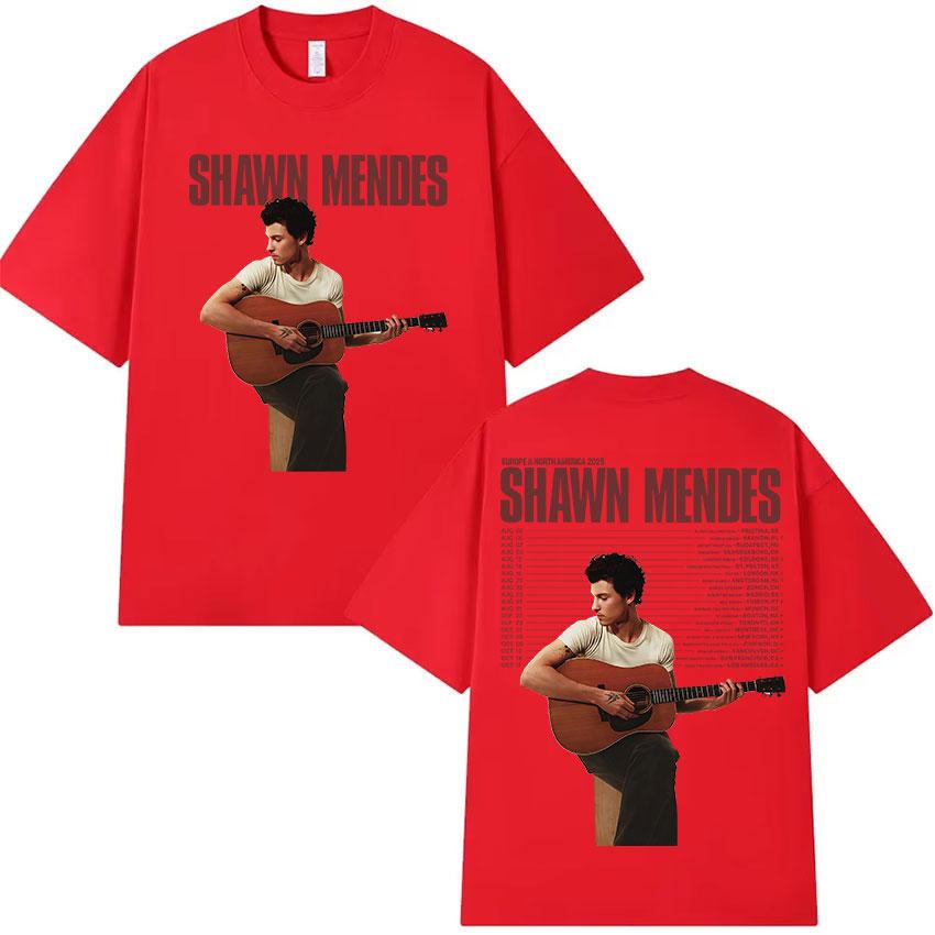 Singer Shawn Mendes Tour 2025 Album Graphic T-Shirt Men Fashion High Quality Cotton T Shirts Hip Hop Gothic Short Sleeve T Shirt