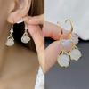 S925 Silver Needle Ear Buckle New Opal Earrings Sweet Design Water Drop Pendant Long Earrings Fashion Ear Buckle