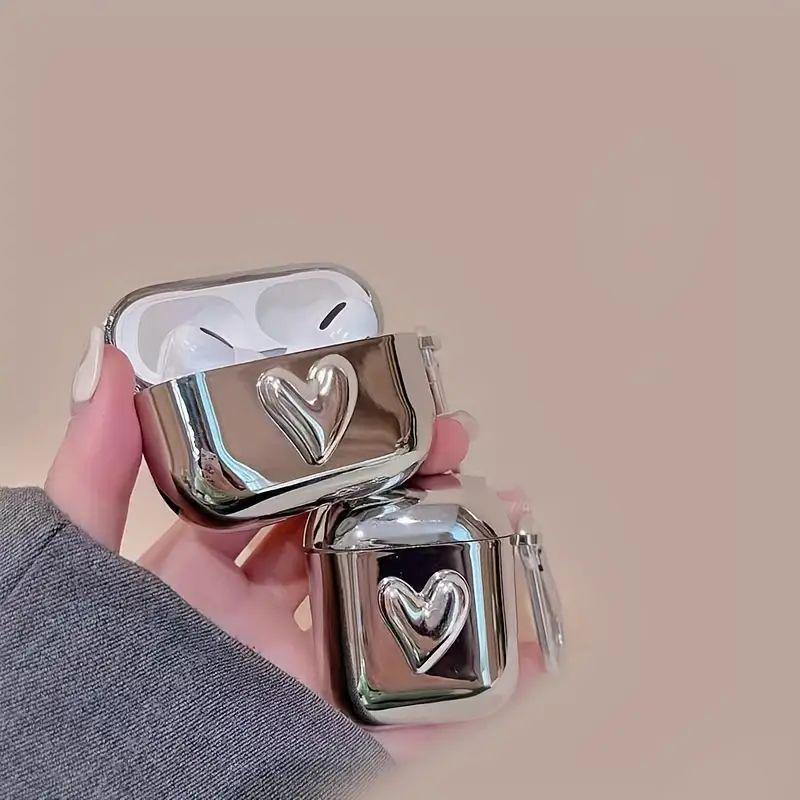 Ins гальванический трехмерный сердечко подходит для AirPods1/1-го поколения защитный чехол Apple pro/1 беспроводной чехол для Bluetooth-наушников