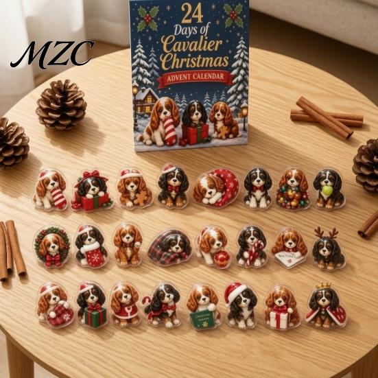 Unique Holiday Collection 2026 Christmas Dog Advent Calendar, 24 2D Acrylic Puppy Ornaments Countdown to Cartoon Festive Pendants for Tree, Party Home