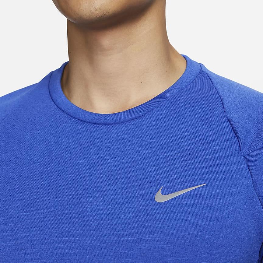 Nike Футболка Elemental Solid Color Crew Neck Casual Long Sleeve T Shirt Men Tops Game-Royal FB8568-480