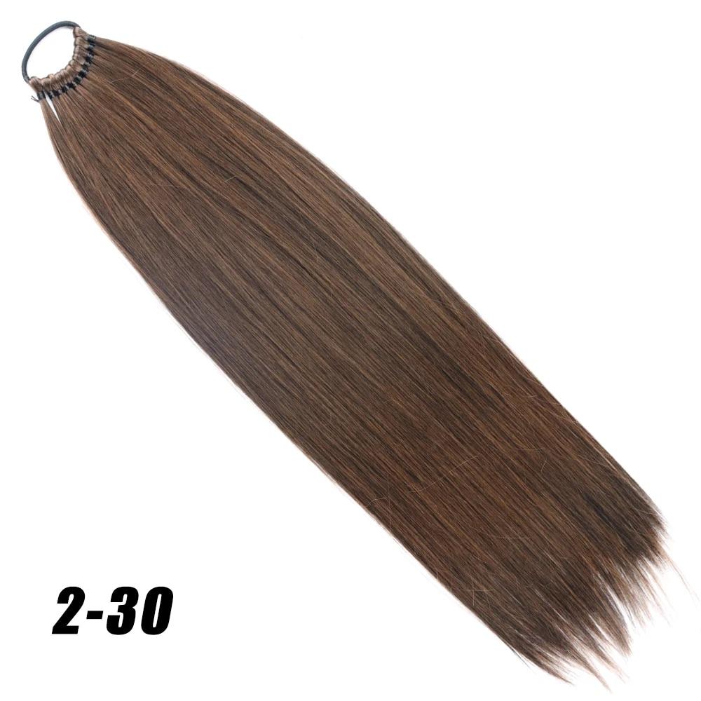 MISSQUEEN Synthetic Ponytail Extensions Wrap Around Elastic Hair Band Stretched Straight Ponytail With Rubber Band Braiding Hair For Women